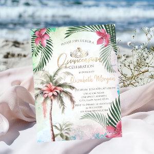 Tropical Flower Palm Summer Quinceañera
