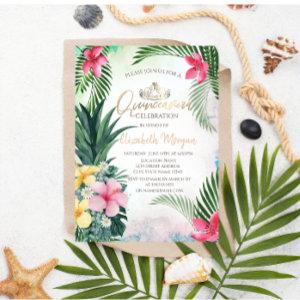 Tropical Flower Pineapple Palm Summer Quinceañera