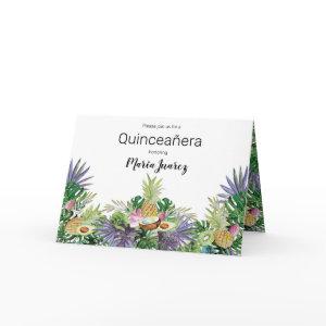 Tropical Fruit Greenery Summer Quinceañera