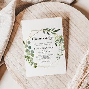 Tropical Green Leaves Quinceañera Birthday Party