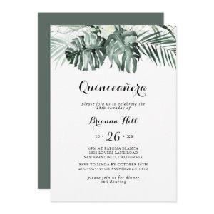 Tropical Greenery White Floral Quinceañera