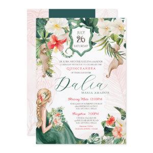 Tropical Luau Emerald Island Floral Quinceanera