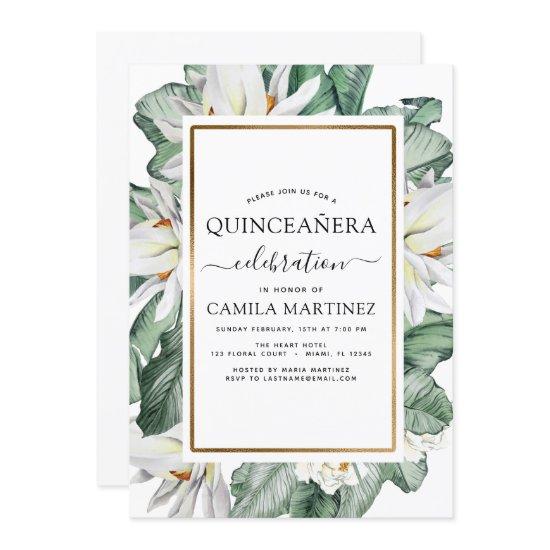Tropical Magnolia Quinceañera Celebration Floral