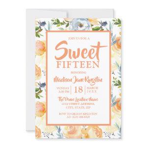 Tropical Peach Summer Spring Sweet 15 Quinceanera