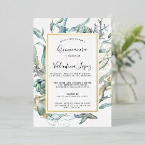 Tropical Sea Underwater Botanical Quinceanera Foil