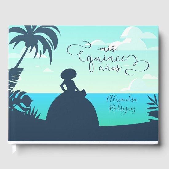 Tropical Silhouette Charro Quinceanera Guest Book