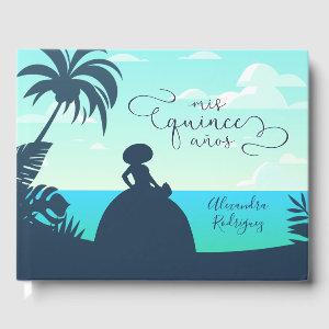 Tropical Silhouette Charro Quinceanera Guest Book