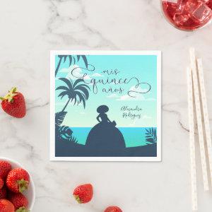 Tropical Silhouette Charro Quinceanera Napkins