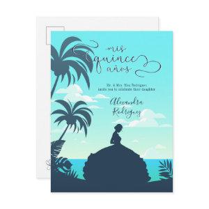 Tropical Silhouette Quinceanera  Postcard