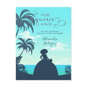 Tropical Silhouette Quinceanera  Postcard