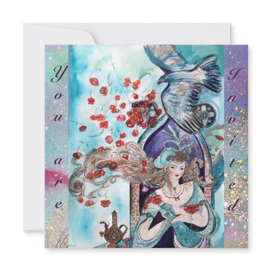 TURKISH FAIRY TALE ,bright  red blue pink sparkles