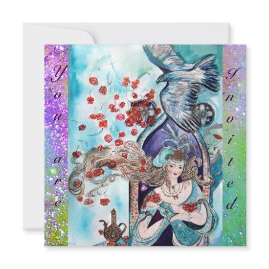 TURKISH FAIRY TALE ,bright red blue purple sparkle