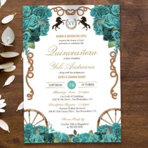 Turquoise Aquamarine Western Charra Quinceañera