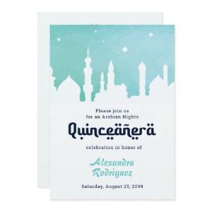 Turquoise Arabian Nights Watercolor Quinceañera