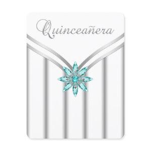 Turquoise Blue Silver Quinceanera
