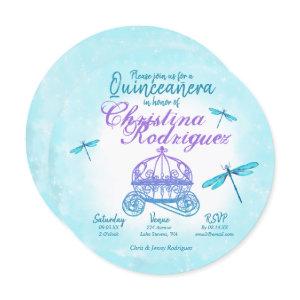 Turquoise Dragonflies, Purple Quinceañera