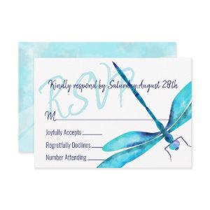 Turquoise Dragonfly RSVP Enclosure Card