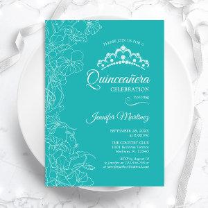 Turquoise Floral Quinceanera Party