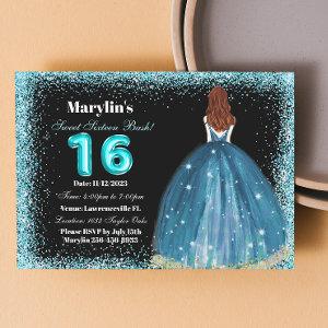 Turquoise Glitter Princess Extravaganza: Sweet 16