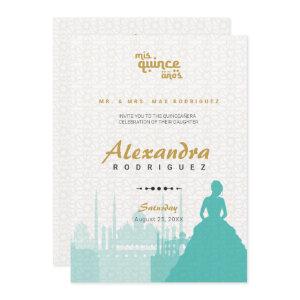 Turquoise & Gold Arabian Quinceañera Photo