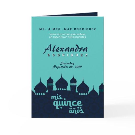 Turquoise Midnight Blue Arabian Nights Quinceañera