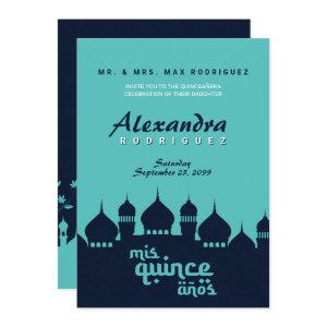 Turquoise Midnight Blue Arabian Nights Quinceañera