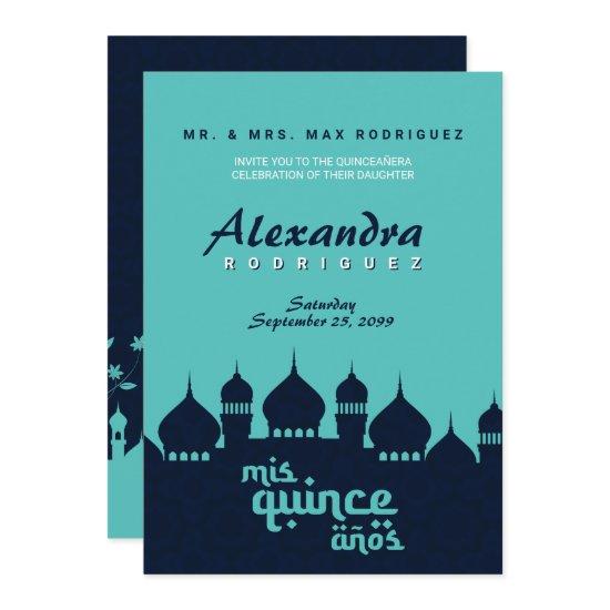Turquoise Midnight Blue Arabian Nights Quinceañera