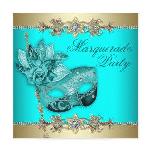 Turquoise Teal Blue Masquerade Party