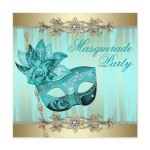 Turquoise Teal Blue Masquerade Party