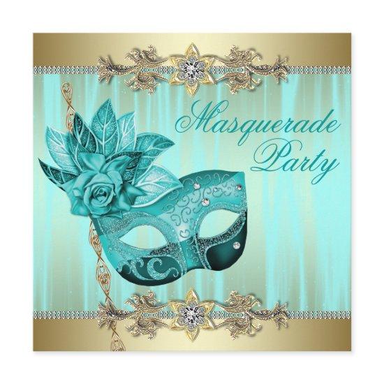 Turquoise Teal Blue Masquerade Party