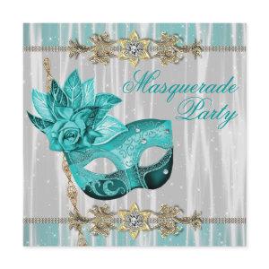Turquoise Teal Blue Masquerade Party