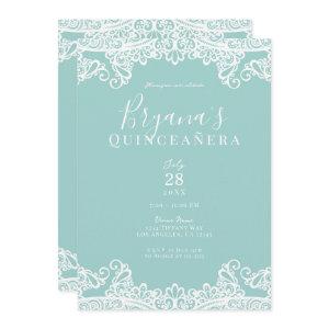 Turquoise & White Lace Elegant Quinceañera Party