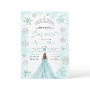 Turquoise Winter Wonderland Snowflake Quinceanera