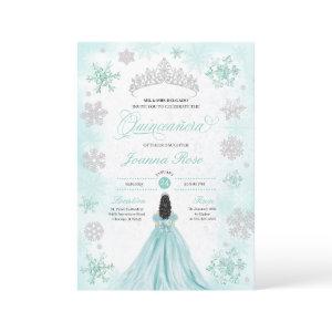 Turquoise Winter Wonderland Snowflake Quinceanera
