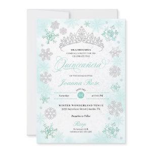 Turquoise Winter Wonderland Snowflake Quinceanera