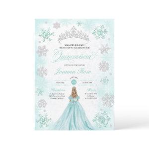 Turquoise Winter Wonderland Snowflake Quinceanera