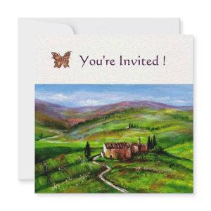 TUSCANY LANDSCAPE WITH GREEN HILLS  Felt paper