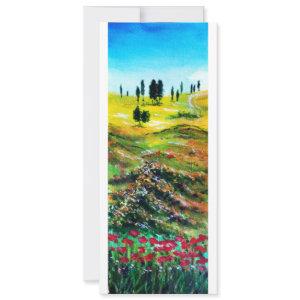 TUSCANY LANDSCAPE WITH POPPIES ,white
