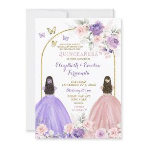 Twin Lilac and Blush Pink Quinceañera Princesses
