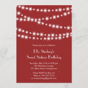Twinkle Lights Birthday  (red)