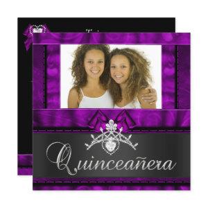 Twins Girls Purple Quinceanera 15th Birthday