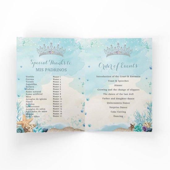Under the Sea Beach Quinceañera XV Order of Events Program