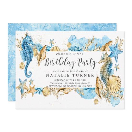 Under the Sea Blue Gold Birthday Party