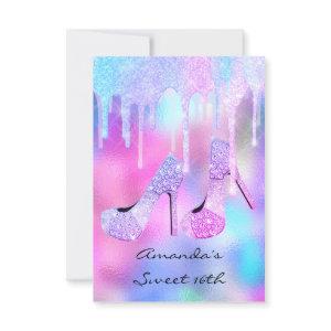 Unicorn Mermaid Drips Holographic Pink High Heels