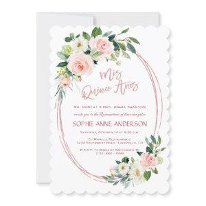 Unique Blush Cream Flowers Rose Gold Quinceañera