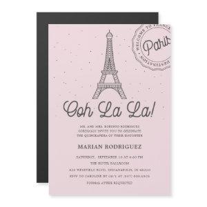 Unique Blush Eiffel Tower Paris Quinceañera Magnetic