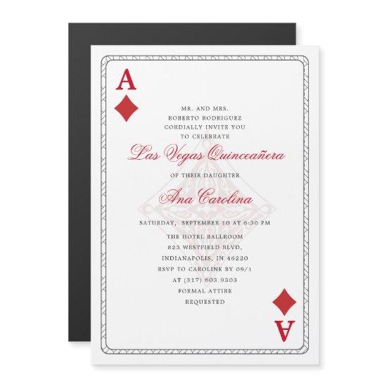 Unique Elegant Red Las Vegas Casino Quinceañera Magnetic