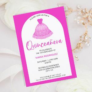 Unique Modern Pink Gown Quinseanera Celebration