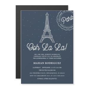 Unique Navy & Gold Eiffel Tower Paris Quinceañera Magnetic