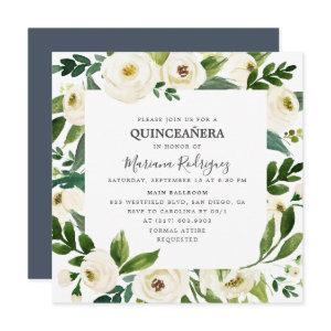 Unique White Floral & Greenery Quinceañera